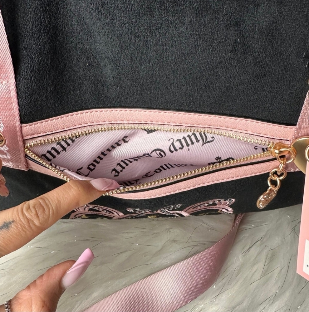 JUICY COUTURE Liquorice/pink Diamond Juicy Lovers Club Weekender Duffle Bag - Picture 8 of 9
